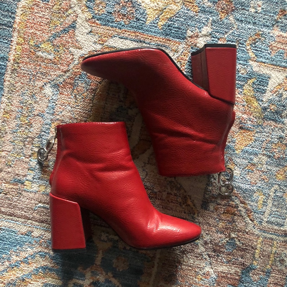 Zara Red Booties